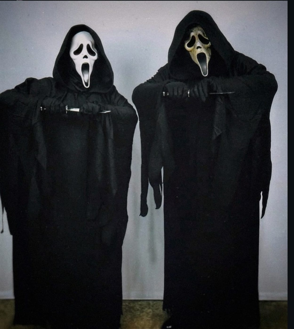 Two Ghostface-inspired costumes