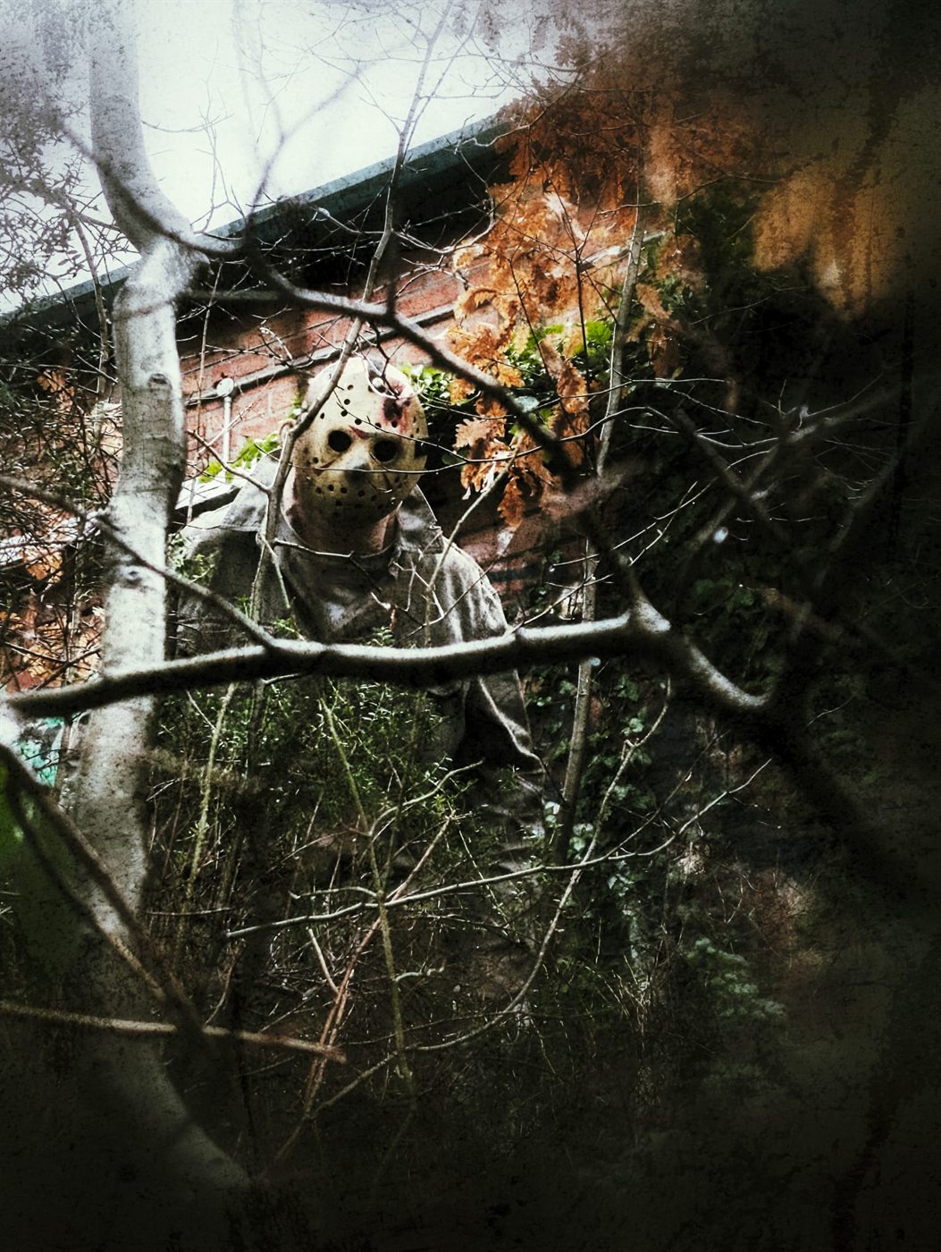 Jason-inspired woodland costume portrait